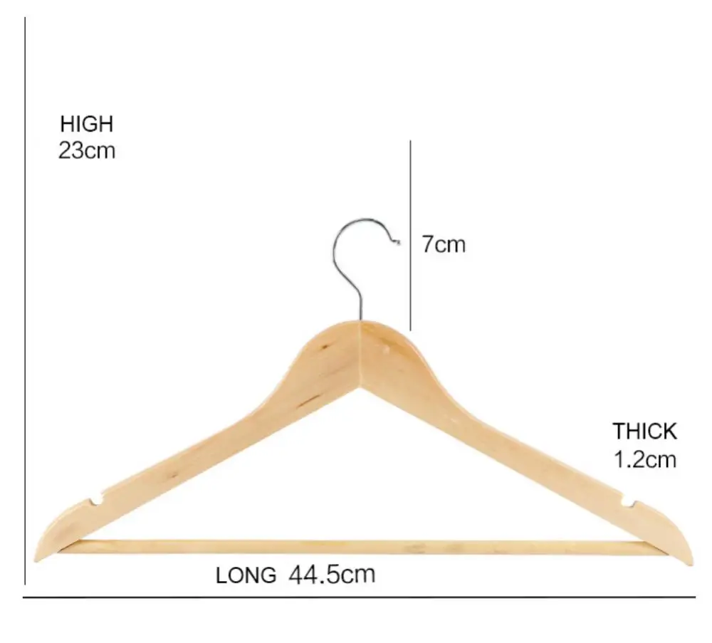 Solid Wood Hangers For Clothes Non-Slip Hanger Clothing Store Hotel Clothes Support Home Wardrobes Organizer Pack Of 3