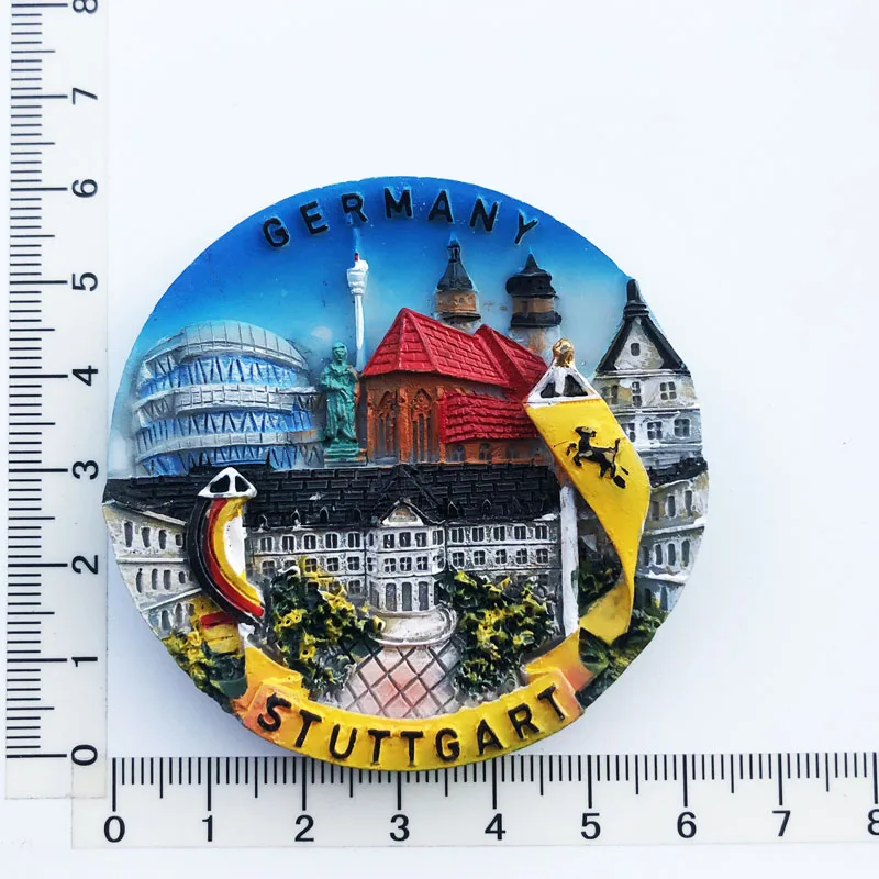 

Fridge Magnet, Stuttgart, Germany, cultural and cultural message stickers, tourist souvenirs, resin craft decorations