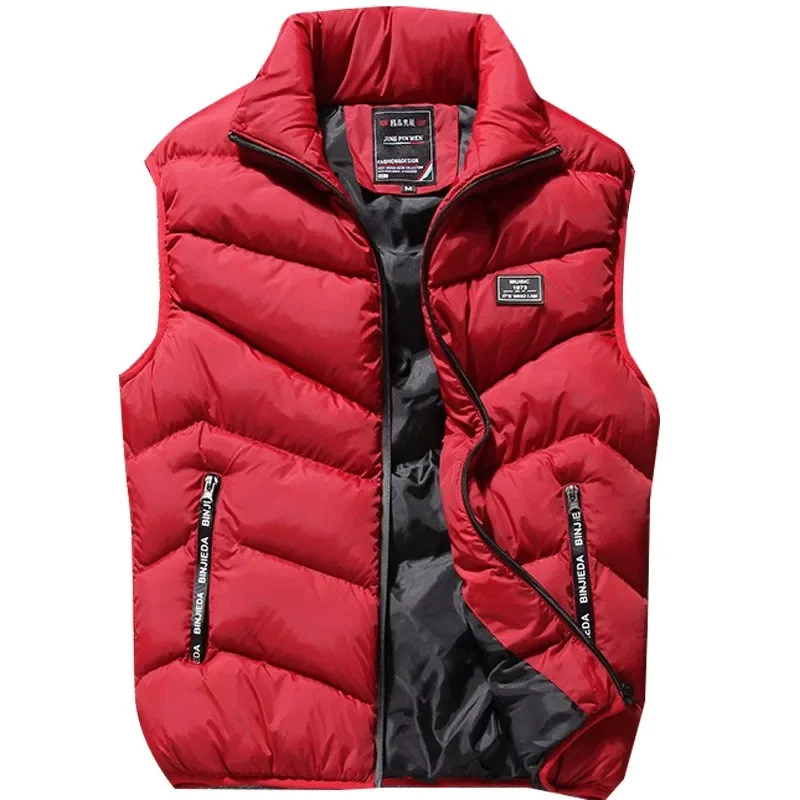 Men's Autumn and Winter Vest with Thick Down Cotton for Warmth