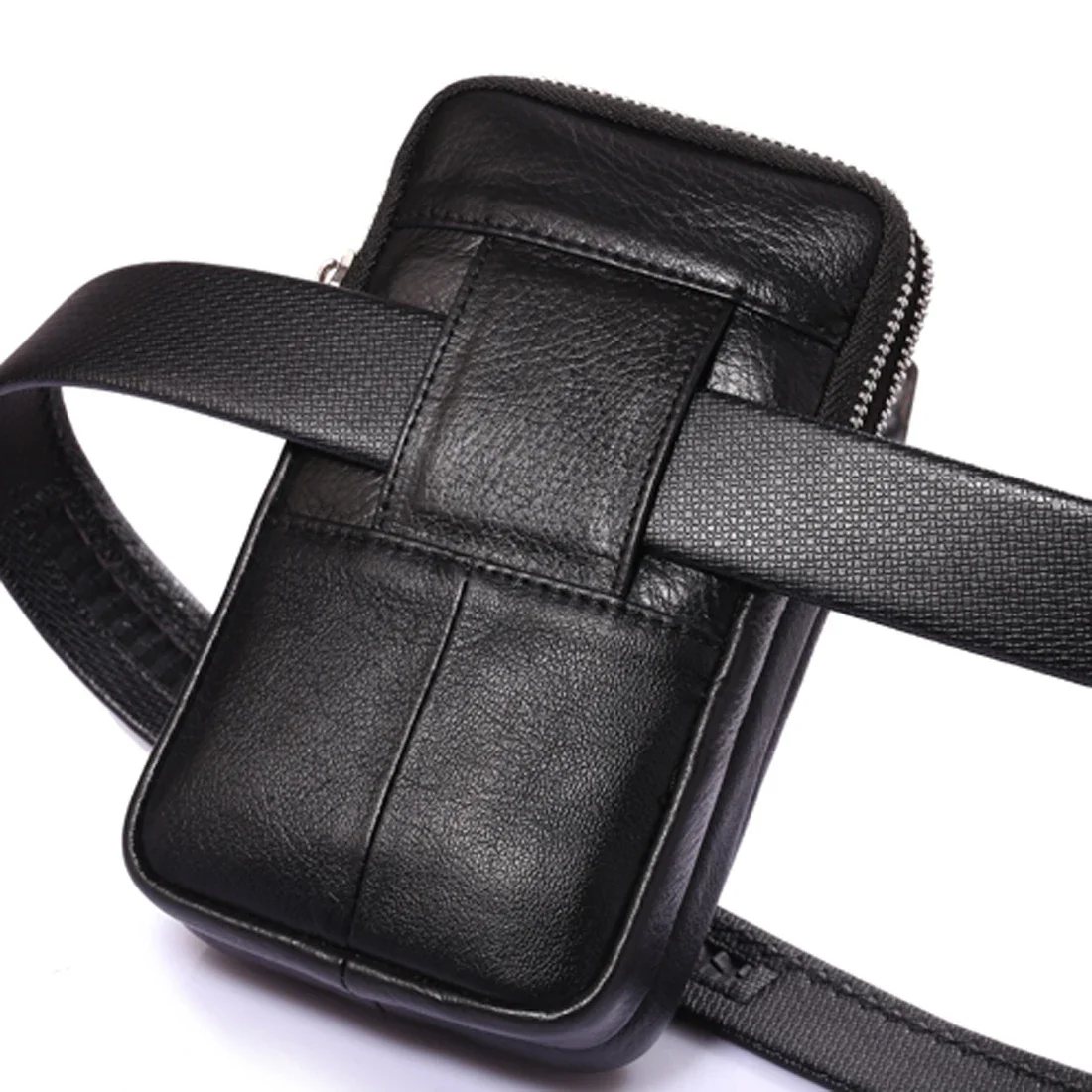 High Quality Men Genuine Leather Waist Pack Bag Coin Cigarette Purse Pocket Pouch Belt Bum Cell/Mobile Phone Case Fanny Bags