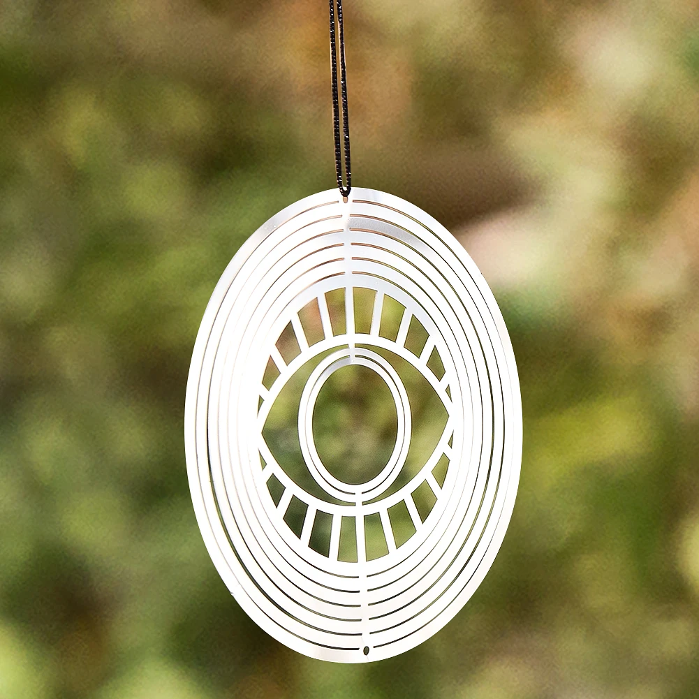 Turkish Devil Eye Wind Spinner Catcher Sublimation 3D Mirror Reflection Rotating Windchime Feng Shui Amulet Hanging Garden Decor - Image 4