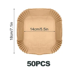 High - Temp Resistant Non - Stick Baking Paper - Durable, Oil - Proof Air Fryer Liners (50Pcs)