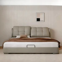 Lit de massage moderne et simple, design de lit double en bois pour filles, lit plateforme Queen de luxe pour chambre à coucher, meubles de salon 4