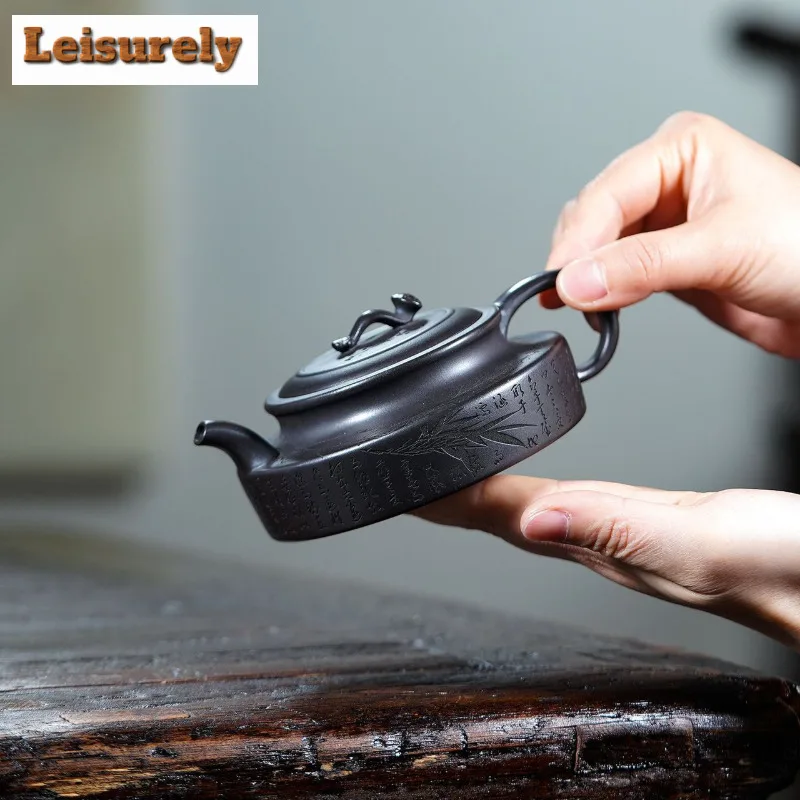 240ml Antique Yixing Purple Clay Teapots Handmade Pot Raw Ore Stone Yellow Mud Tea Soaking Kettle Zisha Tea Set Teaware Supplies