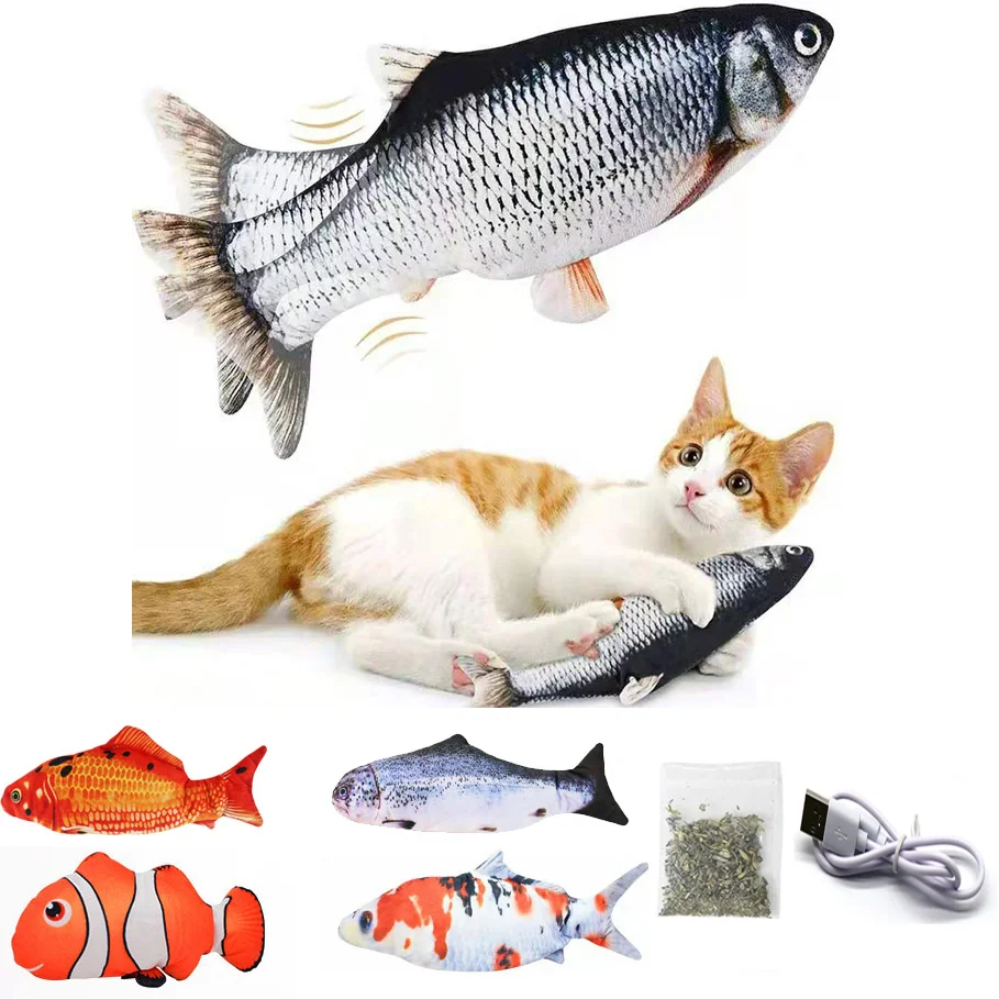 Usb Charge Cat Toy Floppy Fish Toy Interactive Electric Fish For Cats