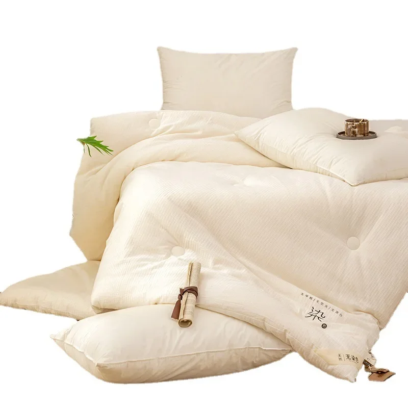 Knitted Cotton Comforter Soybean Fiber Quilt Warm Four Seasons Single Double Duvet Soft Twin Queen King Bedding bed comforter