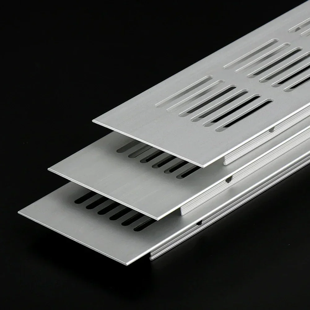 1Pc 60mm White Aluminium Rectangular Cabinet Wardrobe Air Vent Grille Ventilation Cover Plate Grille Vent Perforated Sheet air vent grille ventilation grille air vent cover
