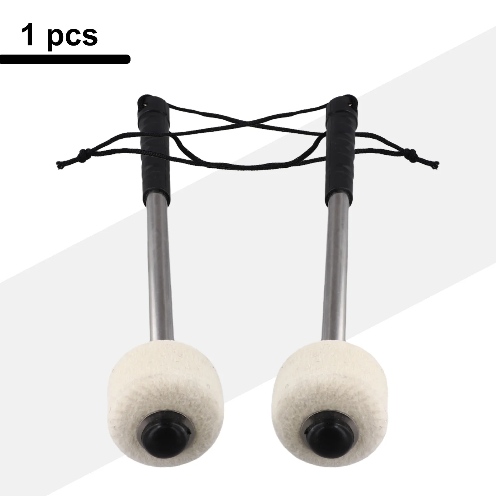 2Pcs Bass Drum Mallet Felt Head Mallet Timpani With Stainless Steel Handle For Percussion Instruments Accessories Comfortable