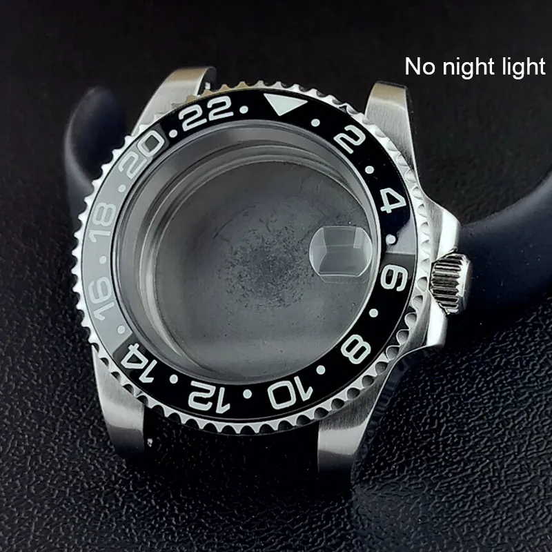 40MM Sapphire Glass GMT Bidirectional Rotation Watch Case with Accessories
