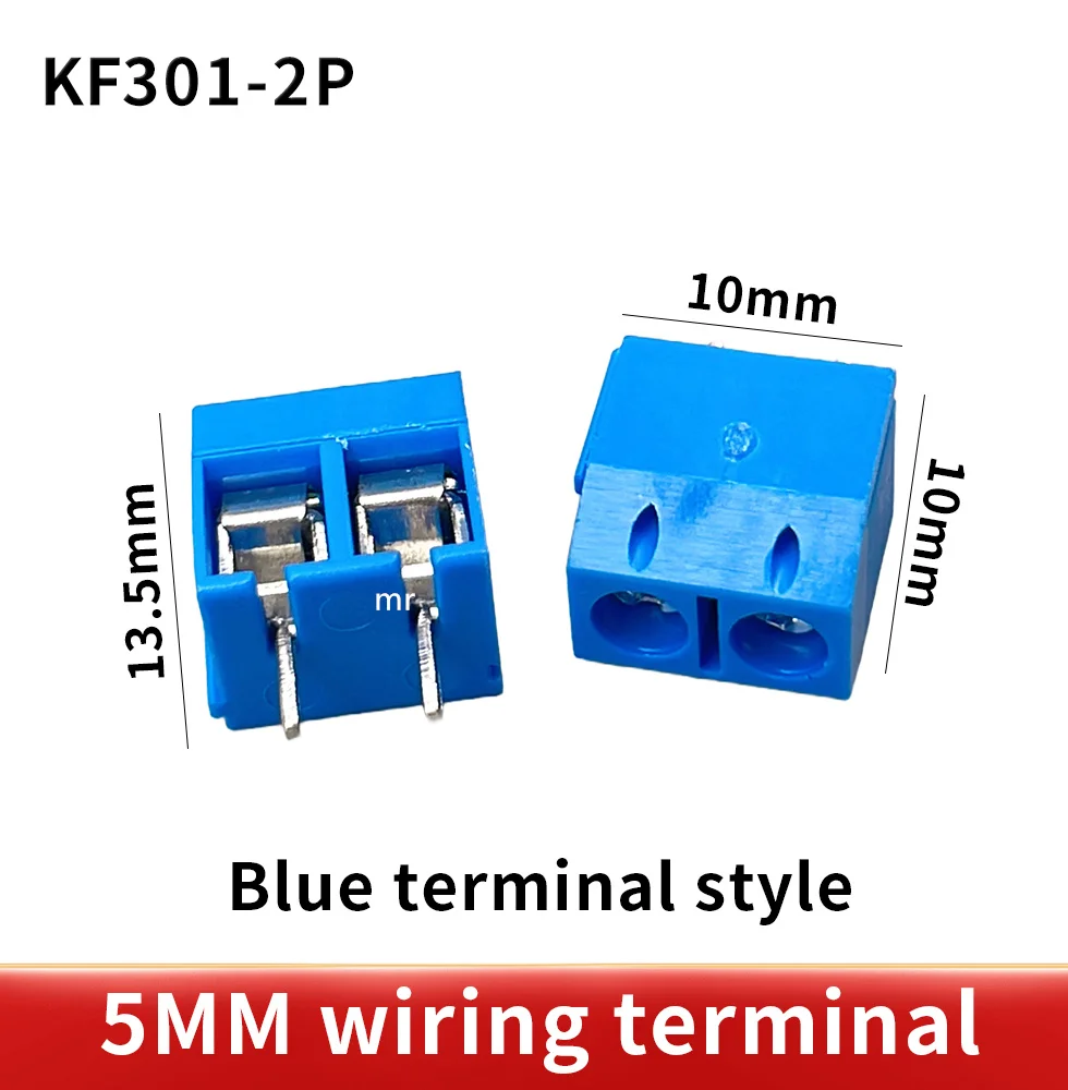 Terminal Block Terminal Connector 68/135/pcs / box KF301- 2P/3p screw 5.0mm terminal block 2 Pin 3 Pin Spliceable pcb terminal block Connector