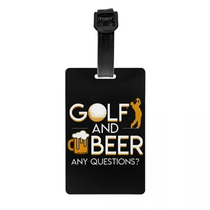 Custom Golf And Beer Luggage Tag Privacy Protection Baggage Tags Travel Bag Labels Suitcase