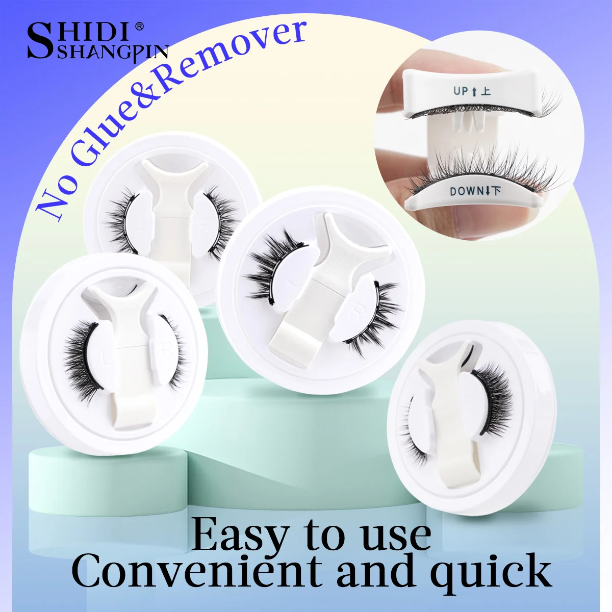 3D Magnetic Eyelashes Reusable Non-Adehesive Sensitive Eye Friendly Natural Curler Eyelash Extension Set with Tweezers fake eyelashes