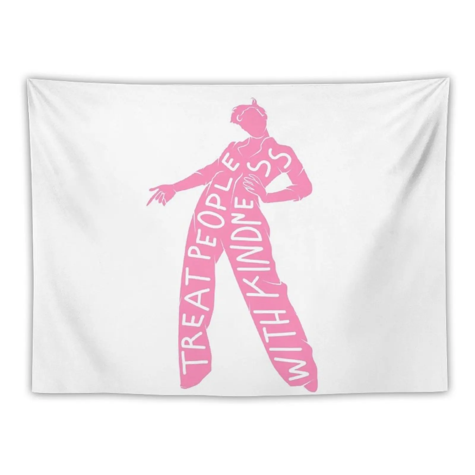 

New treat people with kindness (harrys silhouette in pink) Tapestry Room Aesthetic Decor Korean Room Decor Decoration For Home