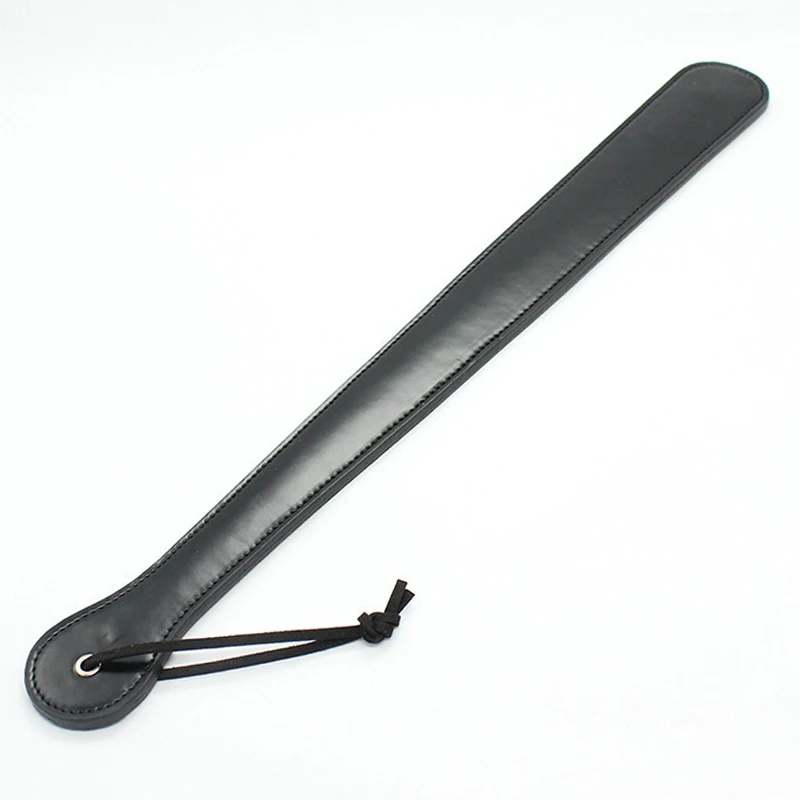 48CM Length PU Leather Horse Whip Paddles, Equestrian Riding Crop Whips with Wrist Strap 4