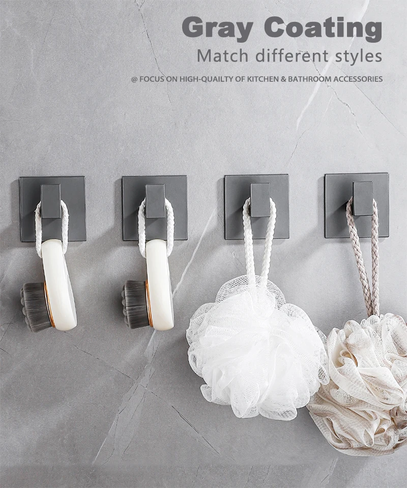 Stark klebende Wandhaken Badezimmer Handtücher Rack Home Hängende Garderobe Kleiderbügel Küche Organizer Handtuchhalter Aufkleber – Detail 6
