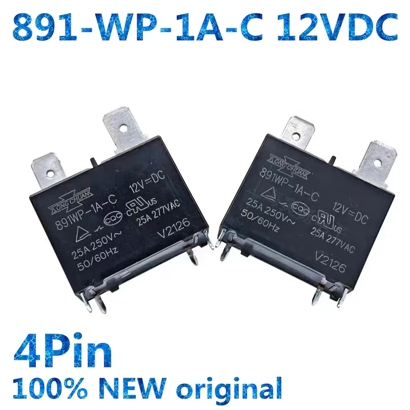 

10PCS/lot 100% New Relay 891WP-1A-C-12VDC 891WP-1A-C 12VDC 891WP1AC 12VDC DC12V 25A 4Pin SONGCHU