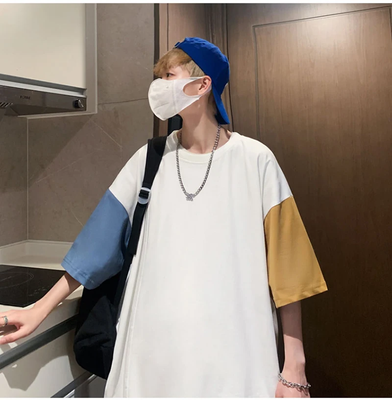 Blue Patchwork T-Shirt