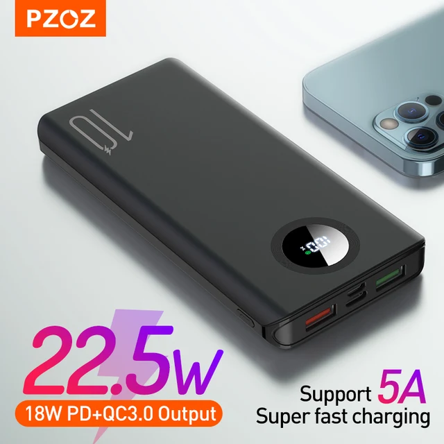 PZOZ Power Bank 10000mAh Portable Charger PowerBank 20000 Mobile Phone External Battery Fast Charge For iPhone Xiaomi PoverBank 1