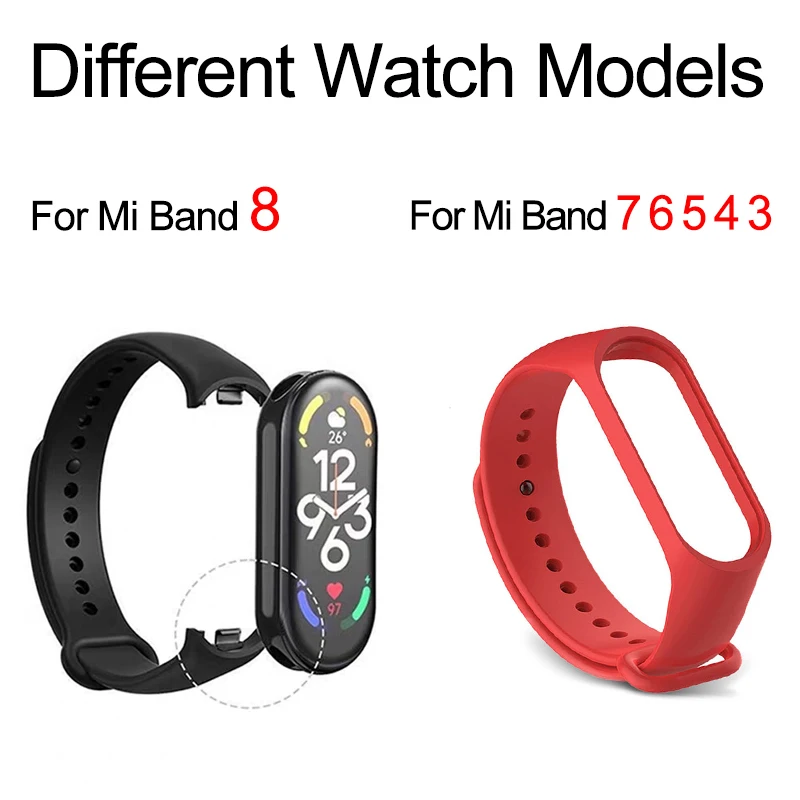 Watchband For Xiaomi Mi Band 7 NFC smartwatch Correa miband7 Silicone  Air-Hole Sport Wrist bracelet on Mi band 6 5 4 3 7 8 strap - AliExpress