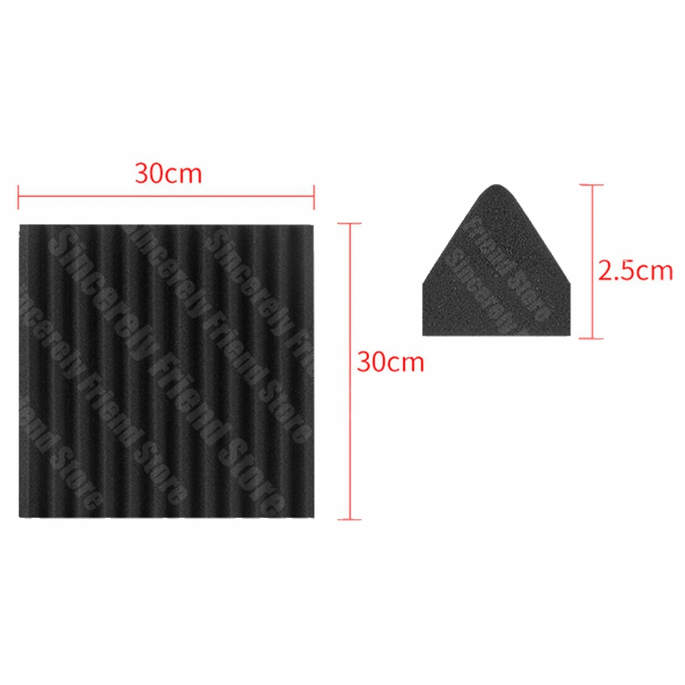 12Pcs 30x30x2.5cm 어쿠스틱 폼 방음 스튜디오 웨지 타일 방음 벽 패널 방음 흡수 스폰지