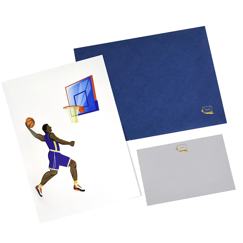 3D Pop-up Basketball Dunk Sports Theme Invitations Card Greeting Cards Set Creative Postcard Party Festival Gifts Boy Decoration greeting cards