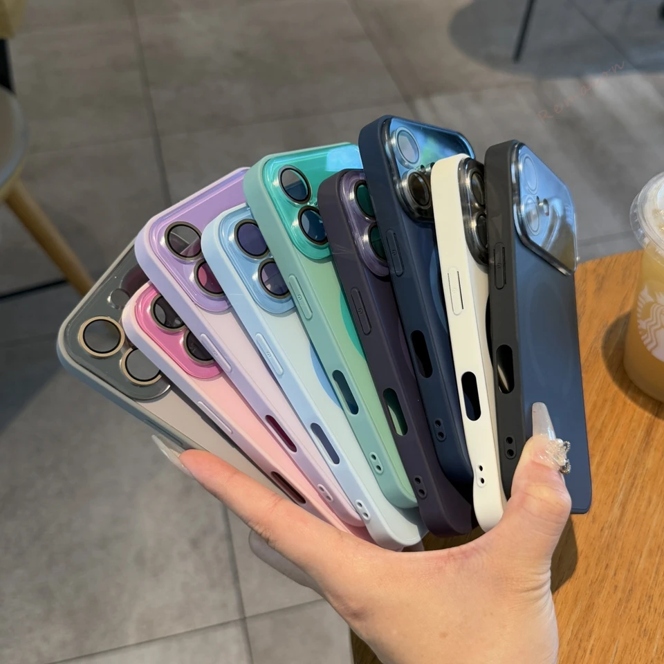 Official Original Magnetic Phone Case For iPhone 17 Air 11 12 13 14 15 16 17 Pro Max Magsafe Big Window Charging Protector Cover 5