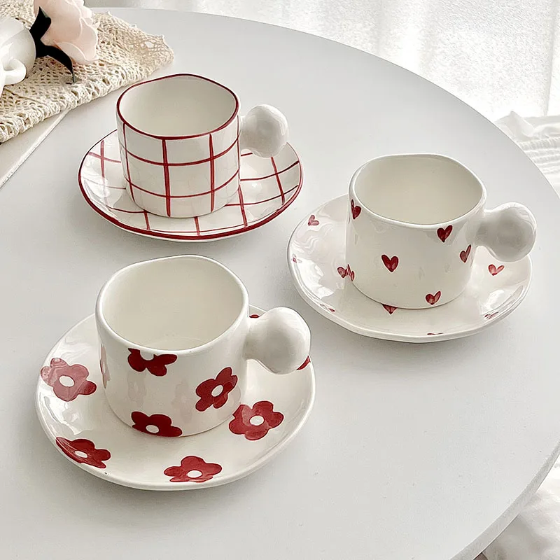 

2024 Korean Style Coffee Cup Tea Cup Creative Mug Ceramic Milk Cups Porcelain Coffee Cups Wholesale Ceramic Cups Birthday Gift