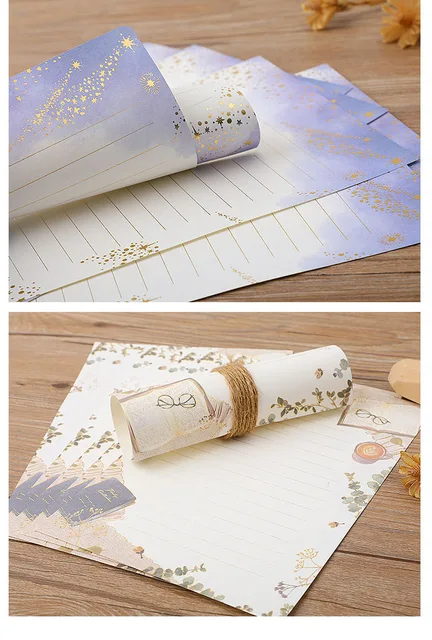 Set Carta Da Lettere Kawaii 48 Fogli + 24 Buste - Carta Floreale Colorata 14x19cm Con Buste Autosigillanti