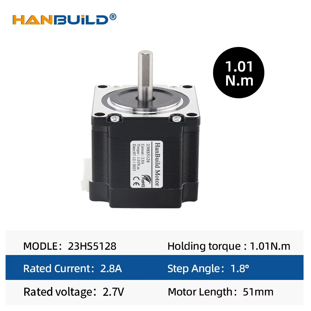 Nema 23 스테퍼 모터 57 모터 101N.cm 2.8A 51mm, 3D 프린터 모니터 장비용, 1 개