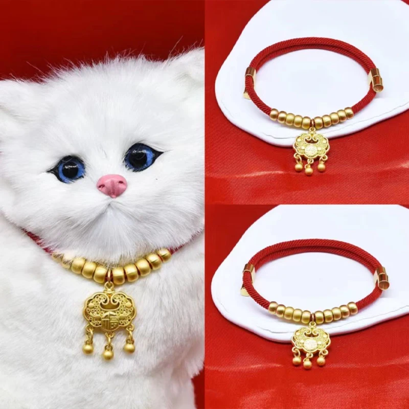 Pet Weave Longevity Golden Lock Necklace Pet collars safety locks cat collars dog necklaces accessories Hand Knitted Cat Scarf Pet Weave Longevity Golden Lock Necklace Pet collars safety locks cat collars dog necklaces accessories Hand Knitted Cat Scarf