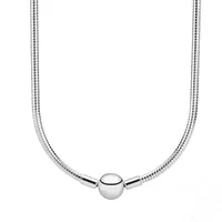 Collier en os de serpent avec perles rondes, chaîne en argent pur S925, accessoires de bricolage, collier à breloques, bijoux pour femmes, cadeaux pour la Saint-Valentin 3