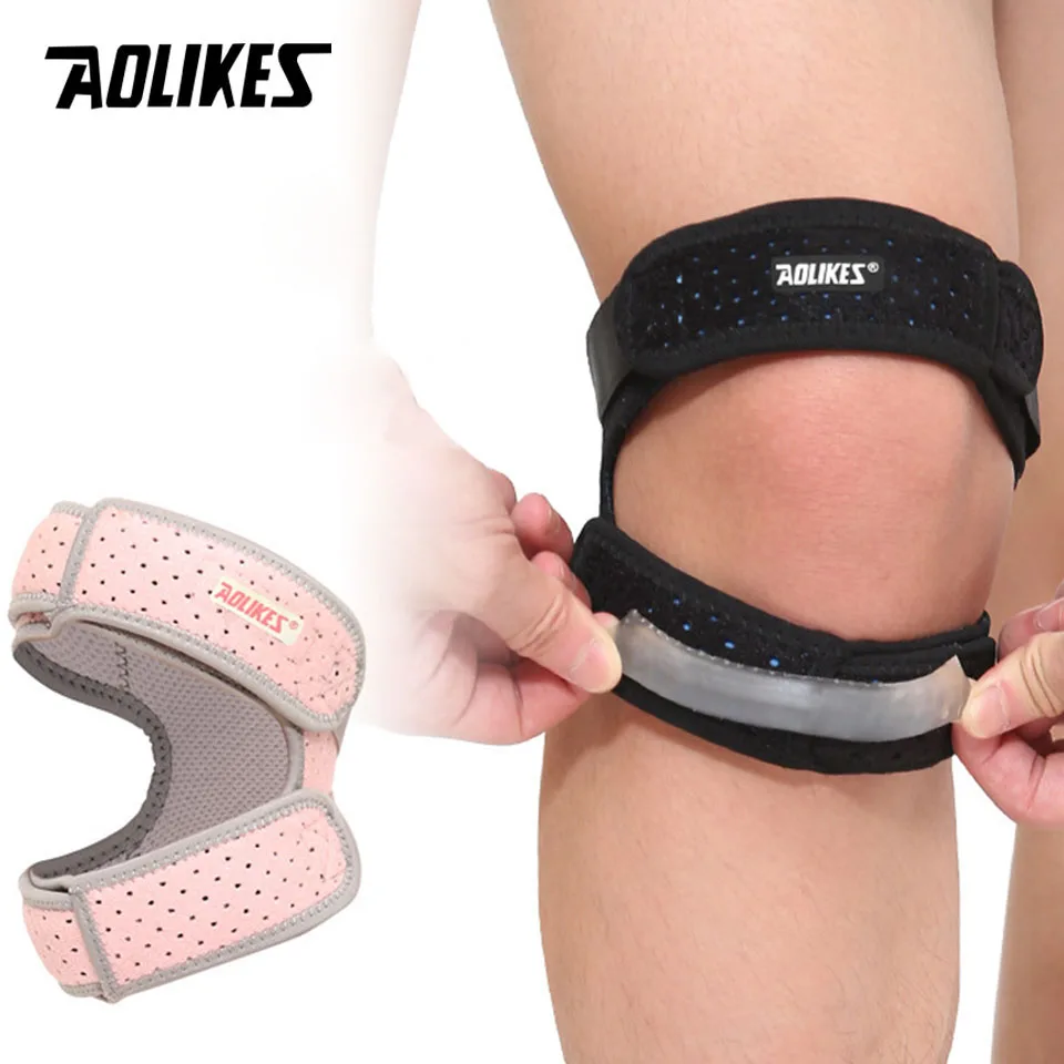 AOLIKES 1PC Dual Patella Knee Straps,Knee Brace Patella Stabilizer for Knee Pain Relief,Running,Tennis,Arthritis,Injury Recovery
