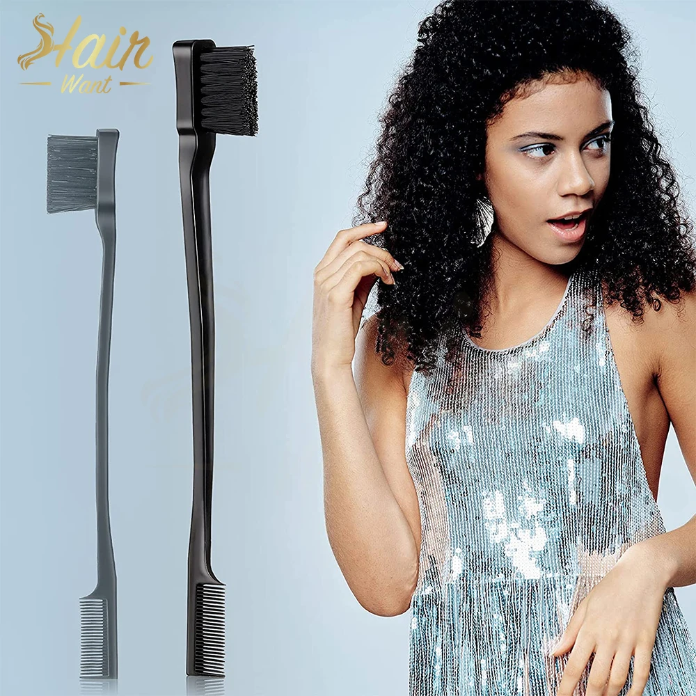 헤어 브러시 세트, 강모 헤어 브러시, 미용, 양면 가장자리 브러시, 쥐 꼬리 빗, 놀리는 빗, 3 개