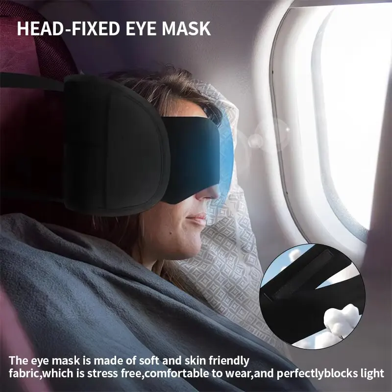 Deluxe Portable Travel Neck Pillow with Integrated Eye Mask for Enhanced Comfort