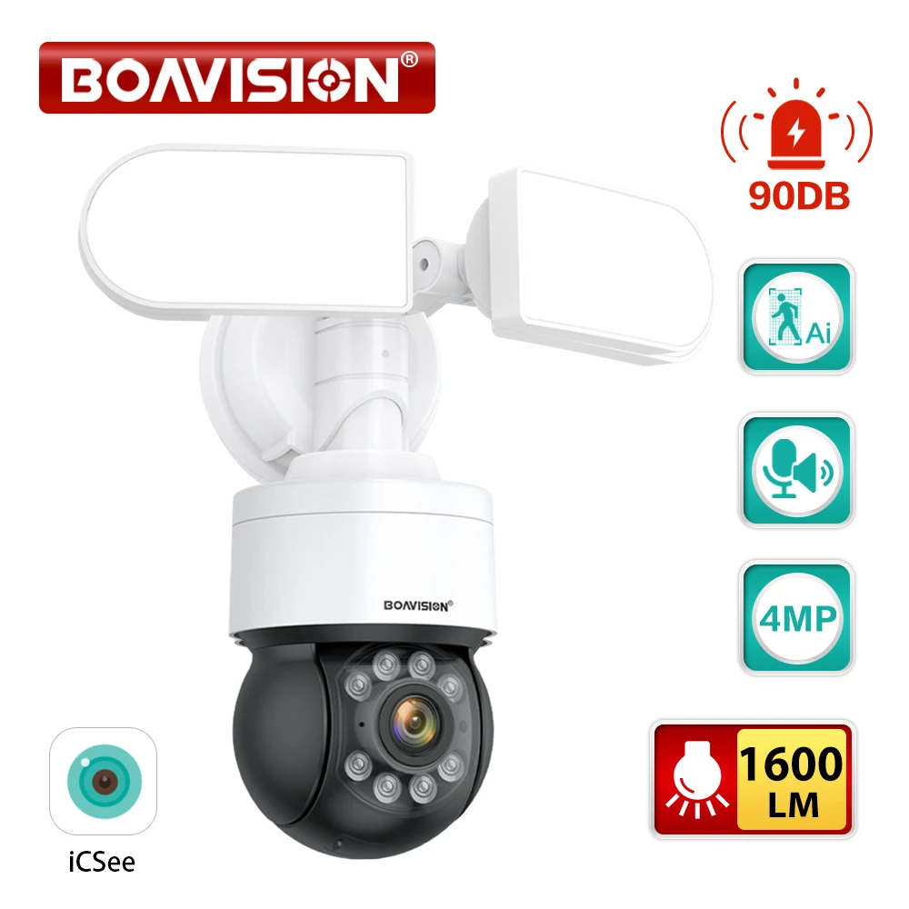 BOAVISION-HD-4MP-IP-Camera-Wifi-1600LM-Leds-Floodlight-PTZ-AI-Human ...