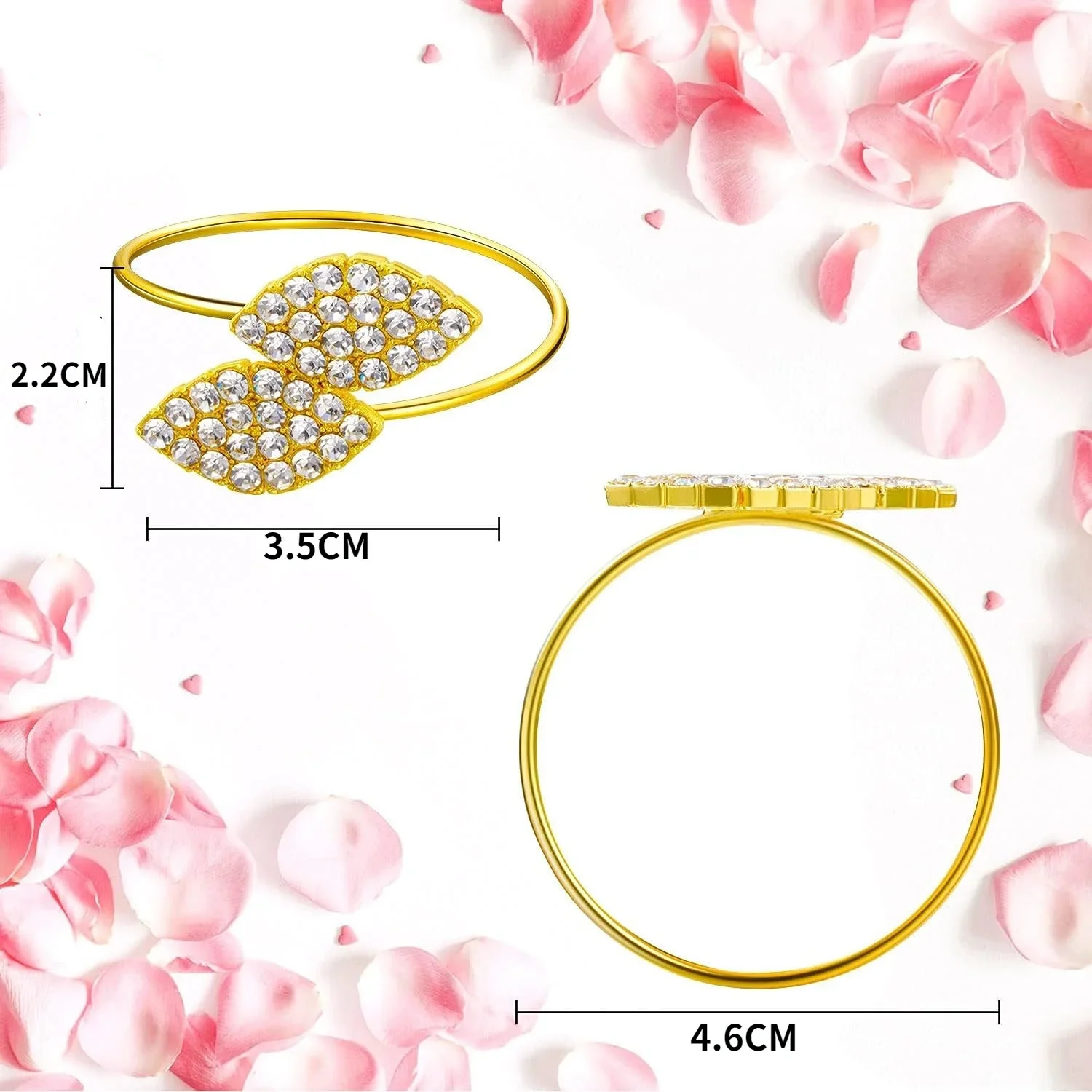 1-50PCS Leaves Napkin Rings Elegant Gold Sliver Leaf Napkin Buckles Holder for Birthday Wedding Party Dinner Table Decor