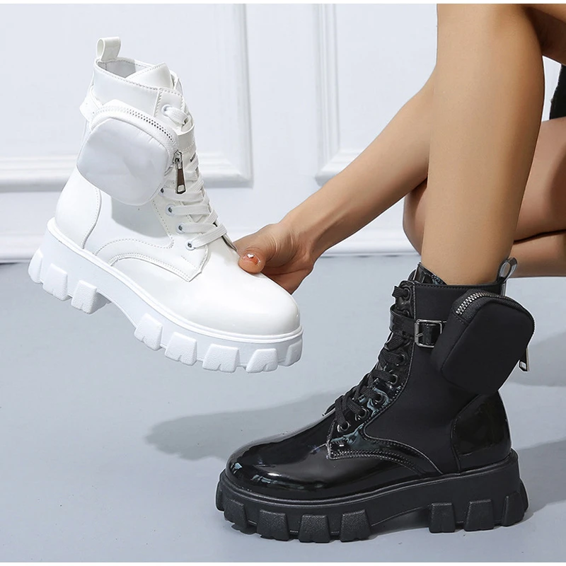 de plataforma alta para mujer, botines de cuña de estilo Punk, zapatos tacón alto, Otoño, 2022| | - AliExpress