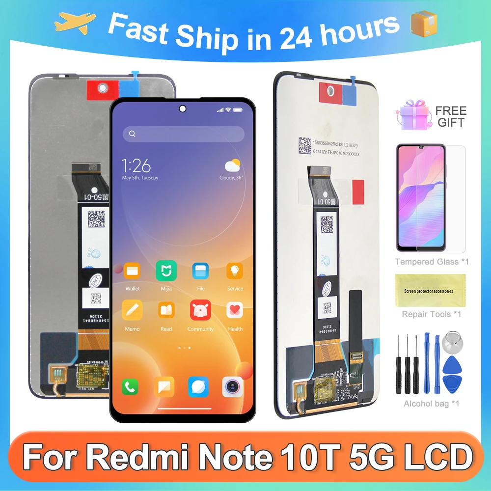 

Note10T 5G 6.5 inch LCD Screen For Xiaom Redmi Note 10T 5G LCD Display Touch Screen Digitizer Replacement Assembly M2103K19I LCD