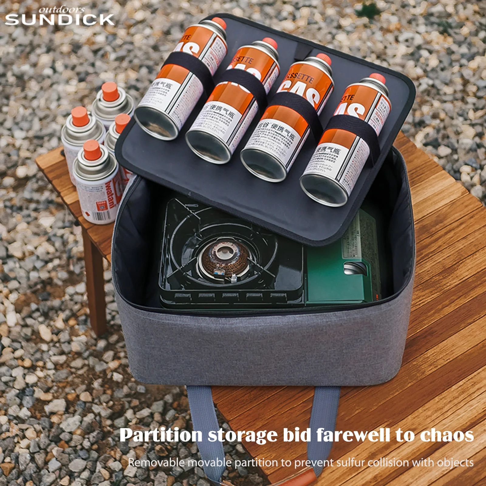 Portable Outdoor Stove Bag Wear Resistant Waterproof Cookware Utensils Organizer Protective Sleeve for Cassette Furnace Gas Tank