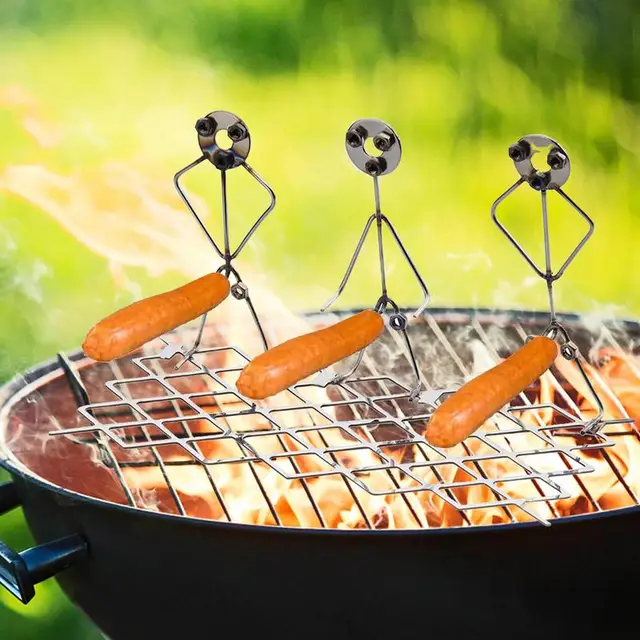 Hordozható Bbq Rozsdamentes Acél Grill Állvány Vicces Hot Dog Kolbászállvány Tartó Forma Pörkölt Szerszámok - Image 5
