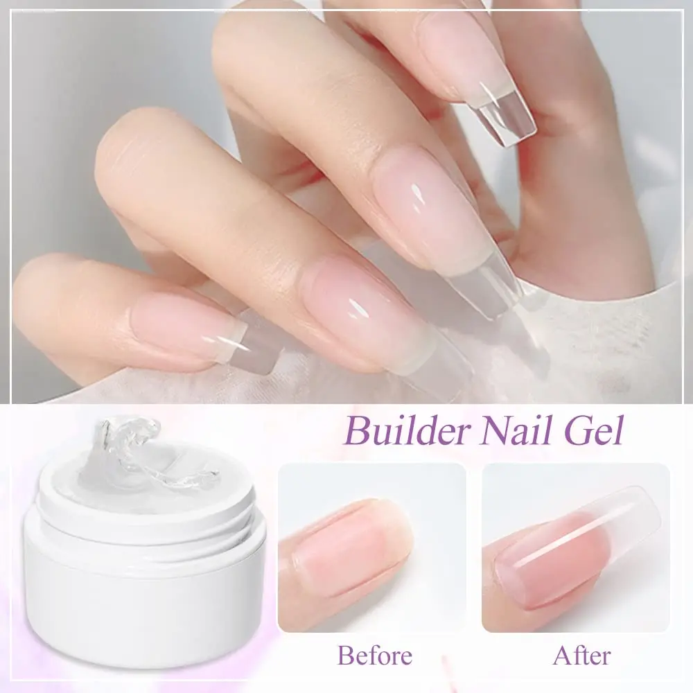 Gel Solide pour Extensions d'Ongles N64.Hard, Non Collant, Sculpture 3D, Nail Art XR, Rose, Clair, Blanc, DIY