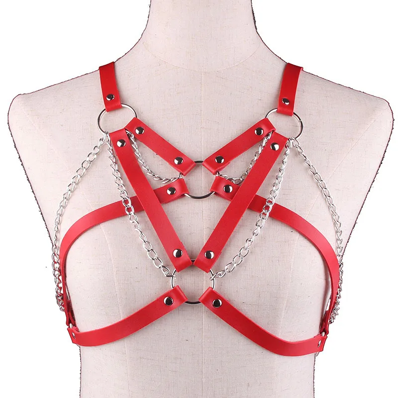 Bondage Harness BDSM Gothic Dessous Sexy Frauen PU Leder Fetisch Oberschenkel Hosenträger Riemen W_voghion.com