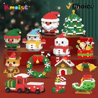 Christmas Gifts Micro Building Block Santa Claus Reindeer Christmas Eve Puzzle Assembling Bricks Table Children Xmas New Year 1