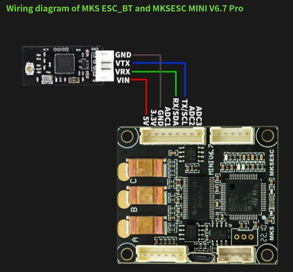 Makerbase Drahtloses Bluetooth-Modul 2,4G für Elektro-Skateboard Basierend auf dem nrf51_vesc-Projekt – Detail 3