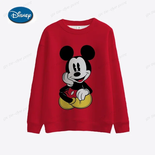 thumbnail image 1 of Suéter navideño de pareja de Mickey Mouse con dibujos animados de Disney Suéter fino de otoño para mujer/hombre Ropa de mujer de los años 90, 1 of 5