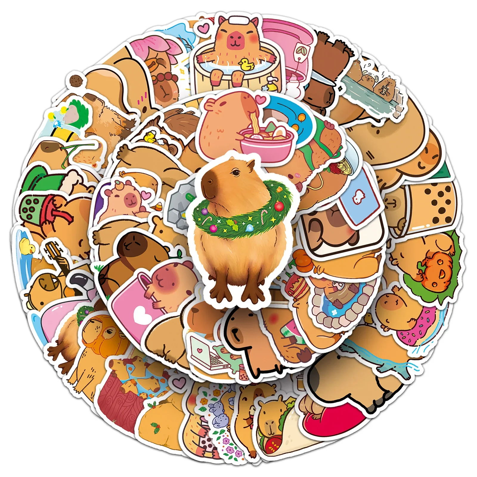 50/100PCS Cartoon Capybara Graffiti Stickers For DIY Scrapbook Phone Stationery