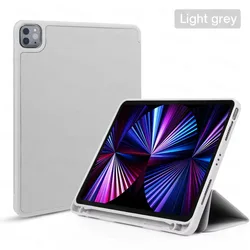Premium Protective Case with Pencil Holder for Pro 11 2nd 3rd 4th (Light Gray)