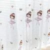 1 PC Small Fresh Window Screen Dancing Girl Embroidered Curtain Girl Bedroom Room Gauze Curtain Boutique Embroidery Modern 2