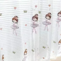 1 PC Small Fresh Window Screen Dancing Girl Embroidered Curtain Girl Bedroom Room Gauze Curtain Boutique Embroidery Modern 2