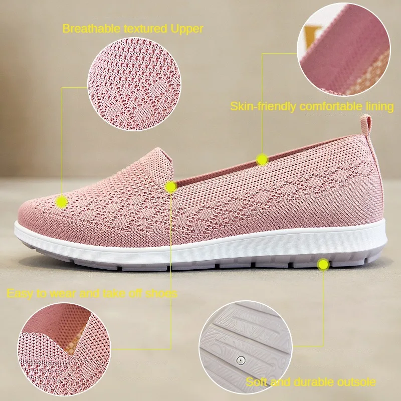 2024 New Women's Shoes Beijing Cloth  Casual Breathable Flat Sole Single  Soft Sole Mom Shoes purple women shoes